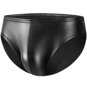Men's Premium Faux Leather Bikini Briefs