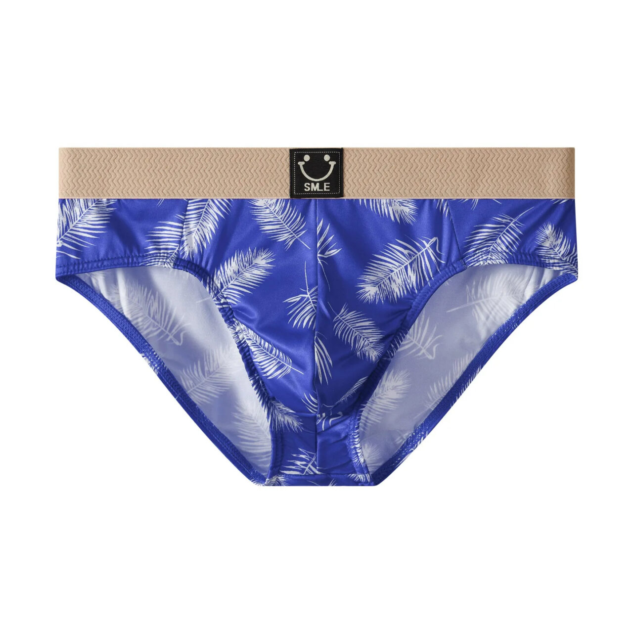 Menβs Feather Print U-Convex Briefs β Stylish Mid-Rise Comfort Underwear