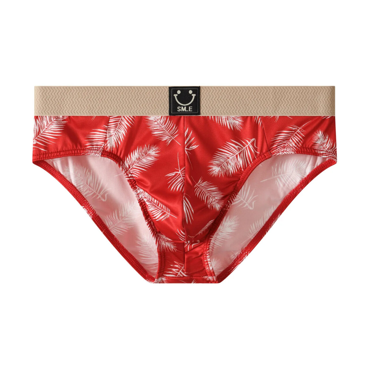 Menβs Feather Print U-Convex Briefs β Stylish Mid-Rise Comfort Underwear